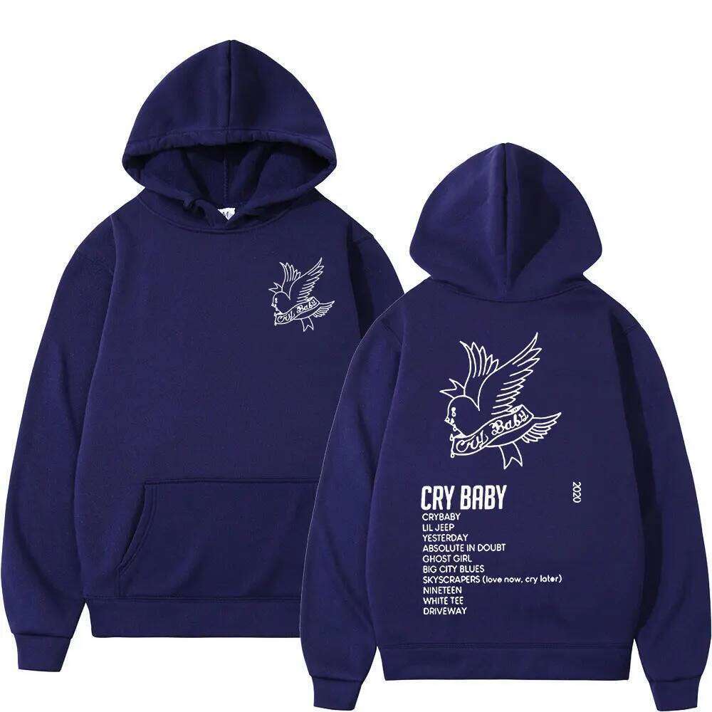 Rap singer Lil Peep CryBaby music album hoodie men's and women's fashionable hip-hop sportswear fleece warm oversized pullover Z260314