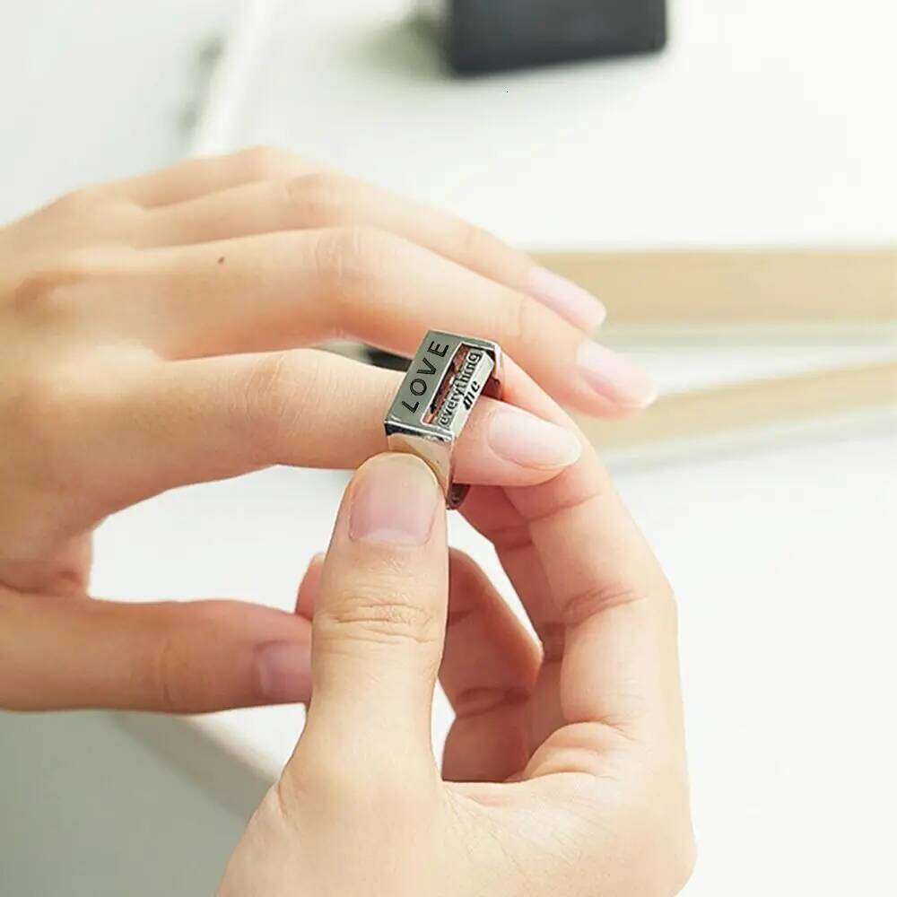 Creative Fidget Adjustable Silver Rotatable Mood Control Ring Jewelry Gift H260312