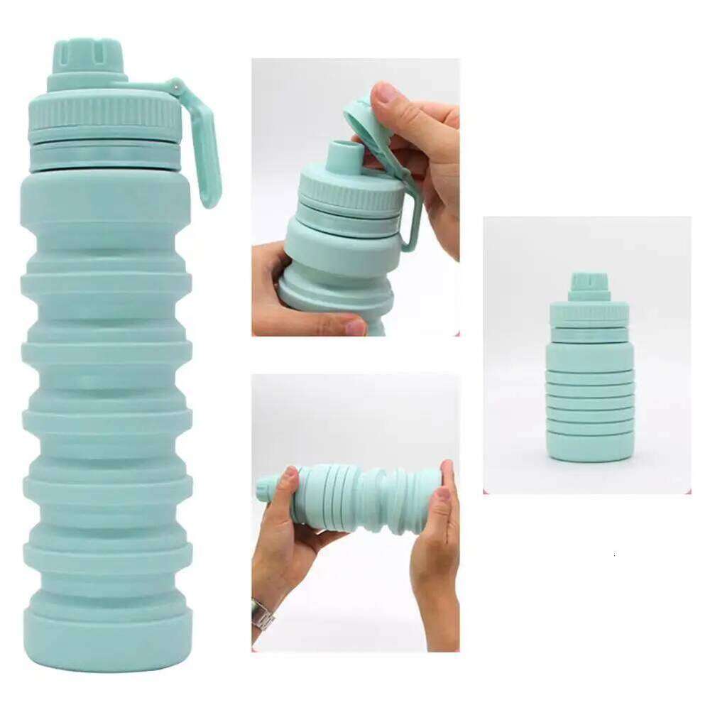 750ML Durable Silicone Lightweight Water BPA Free Sports Folding Bottle for Outdoor Z260314