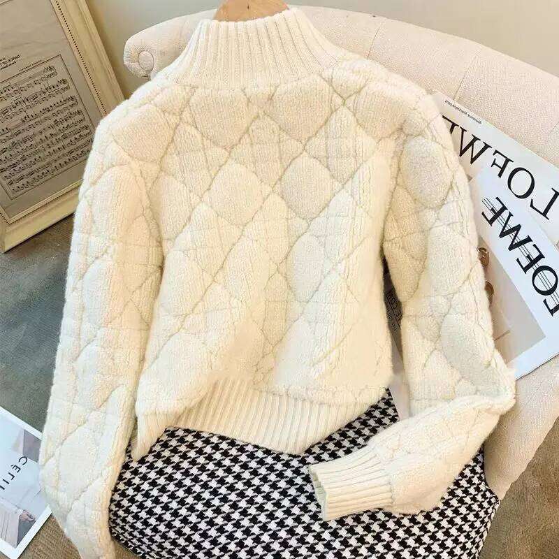 Women's Autumn Winter Tops Coat Long Sleeve Sweater High Neck Slim Loose Leisure Simple Design Fashion Soft Comfortable Niche Z260313