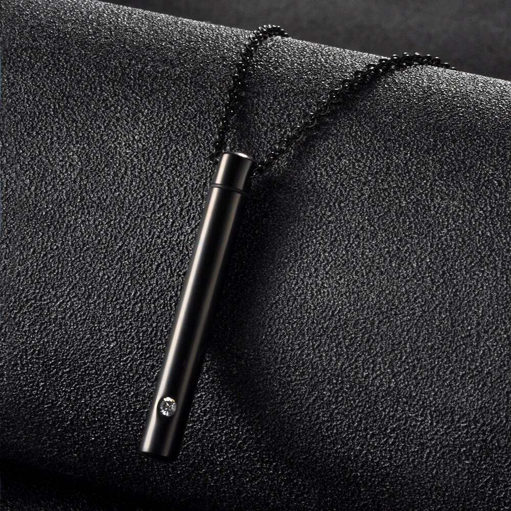 Titanium Steel Minimalist Perfume Pendant Necklace Memorial Ashes Storage Bottles Fashion Jewelry H260312