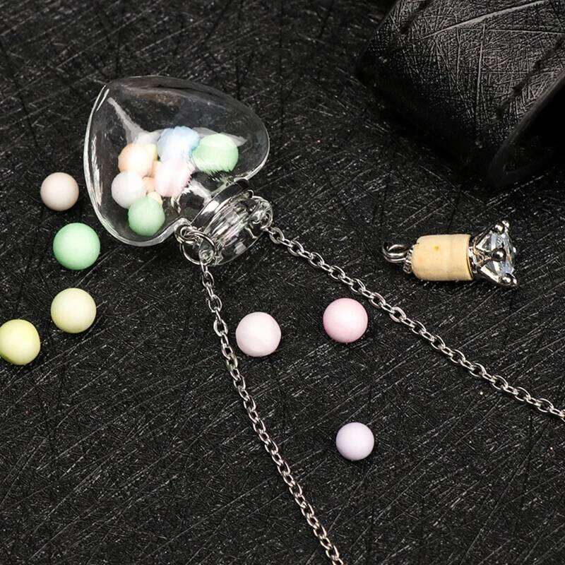 Transparent Heart Bottle Necklaces Titanium Steel Chain Make a for Wish Blood Vial Necklace Women Jewelry H260312