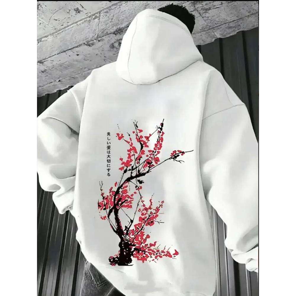 Popular Japanese streetwear Harajuku printed men's hoodie casual fashionable autumn and winter sportswear top Z260314