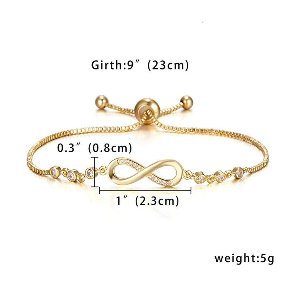 Fashion Crystal Infinity Summer Adjustable Zircon Endless Love Charm Bracelet Women GIirls Birthday Jewelry Gifts Z260313