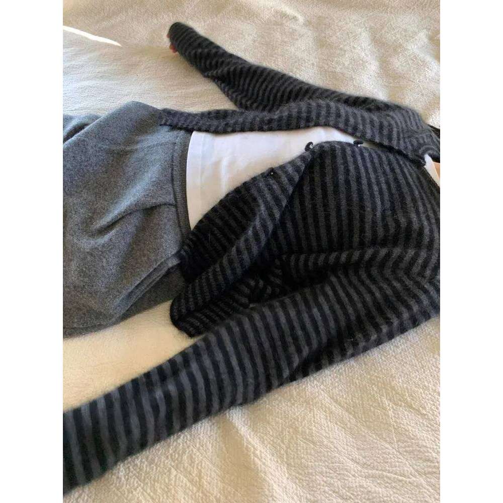 2026 Retro Korean Long Sleeve Stripe Knitted Sweater Women's Cardigan Casual Top Autumn Winter Fashion Round Neck Design Jumpers Z260314