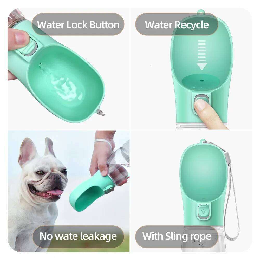 FGU Portable Dog Water Bottle For Small Large Dogs Cat Outdoor Leakproof Walking Drinking Bowls Chihuahua French Bulldog Supplies 26W0313
