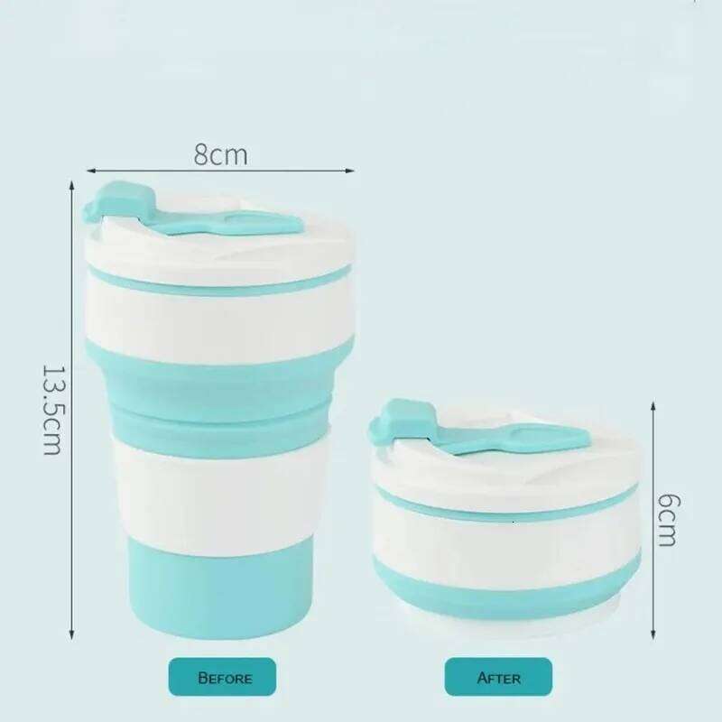 Outdoor Water Foldable Retractable Mark Silicone Cup 350ml Z260314
