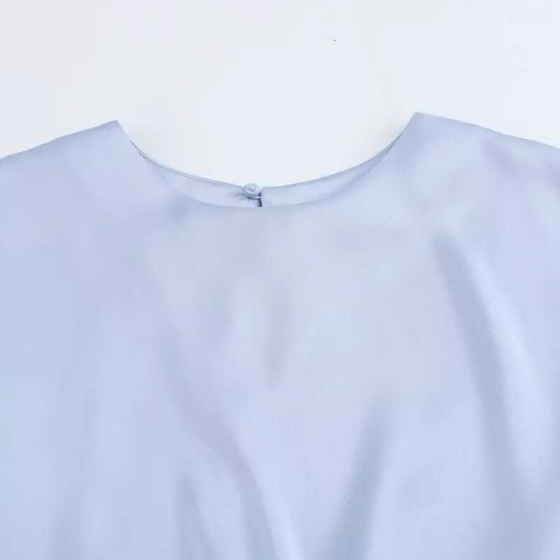 Fall 2024 New Womens Silk Satin round Ne ort Sve Dr Ele Faionable Single Piece Precision Cut ort Sve DrT260316