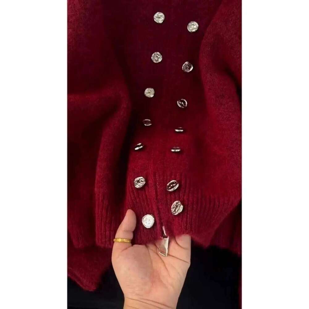 Luxury Wool Sweater Double Zip Buttons Knitted Cardigan Women Spring Autumn Jacket Short Tops Design Streetwear Loose Outerwear Z260313