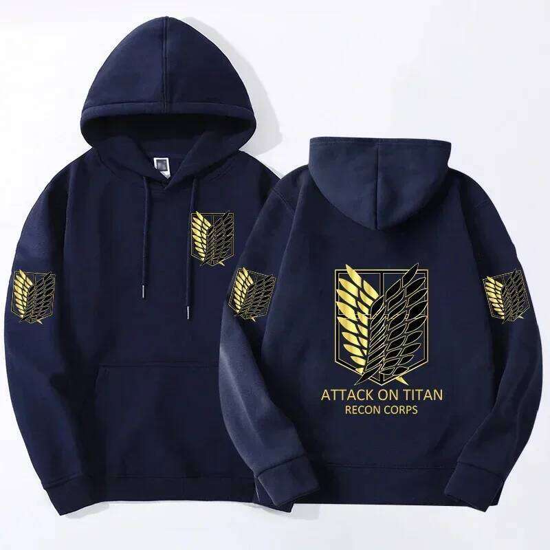 Attack on Titan Anime Printed Men's Hooded Harajuku Fashion Street Sweatshirt Z260314