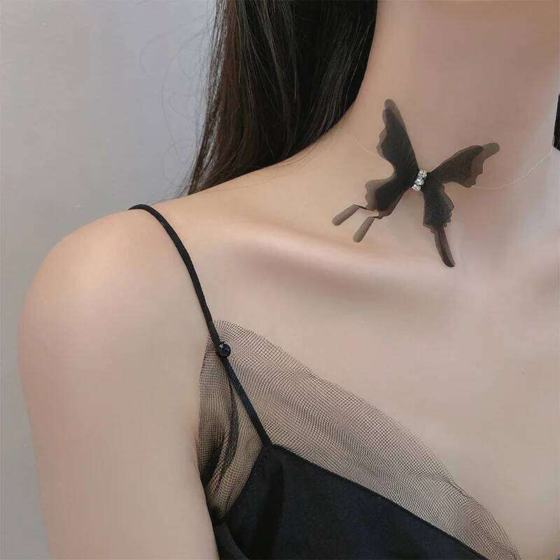 New Fashion Trend Unique Design Sexy Romantic Delicate Mesh Butterfly Clavicle Necklace Women's Jewelry Party Gift Wholesale H260312