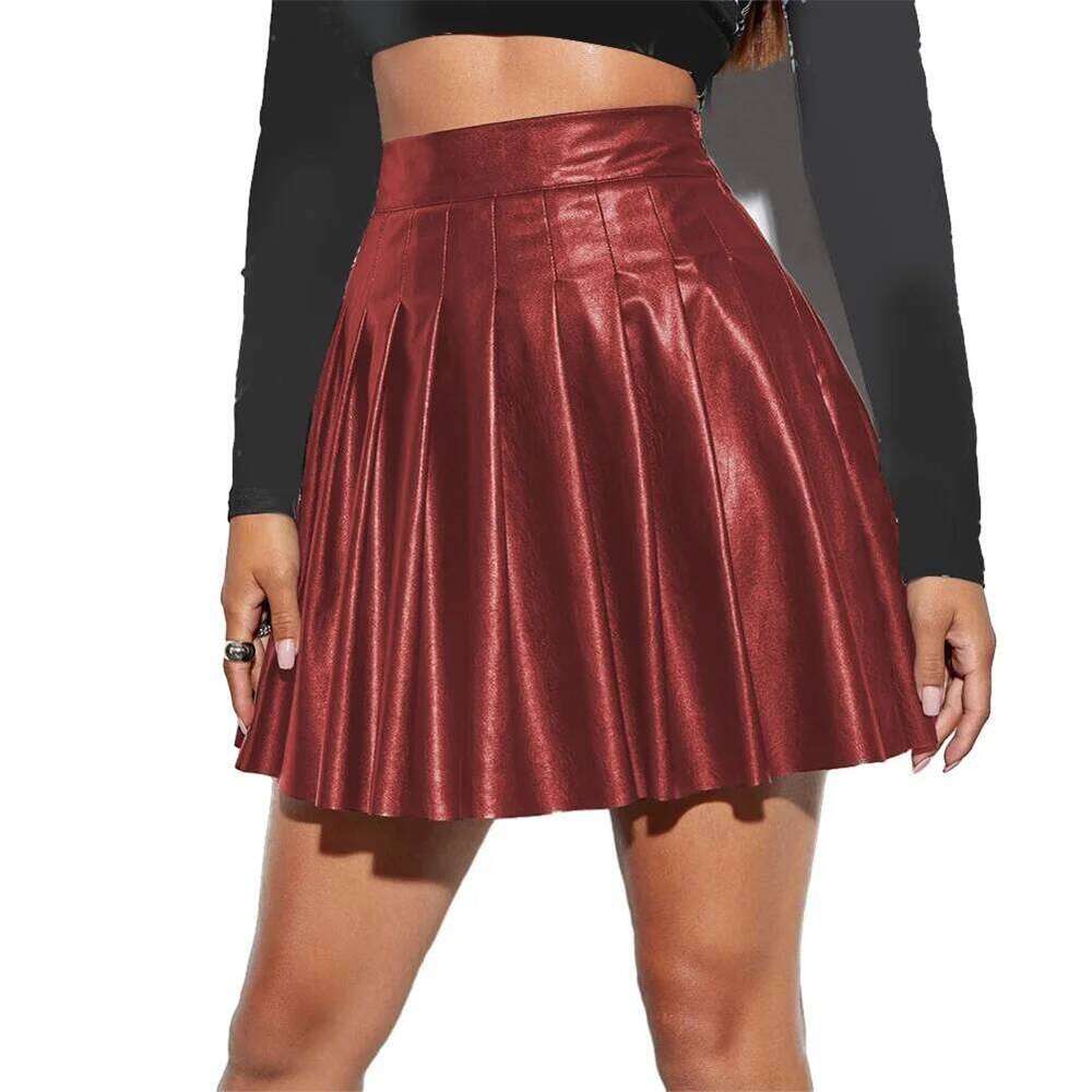 Women Skirts High Waist High-quality PU Sexy Versatile A-Line Attractive Comfortable Faux Leather Comfy Fashion Z260314