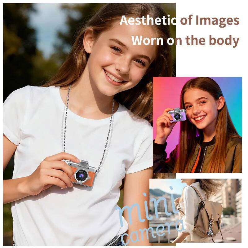 Retro 1.47Inch Flip Screen Keychain Mini Digital HD Pocket Camera for Students Kids Adults Birthdays Gift 26H0313