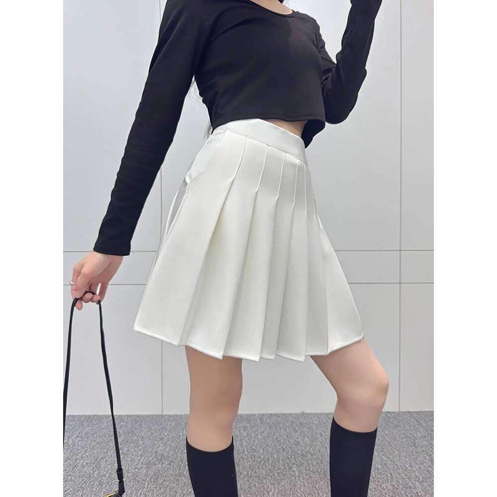 Pleated Elastic Waistband Preppy Style Casual Summer Fashion Sweet Hottie College JK Black Women Skirt Wholesale Z260314