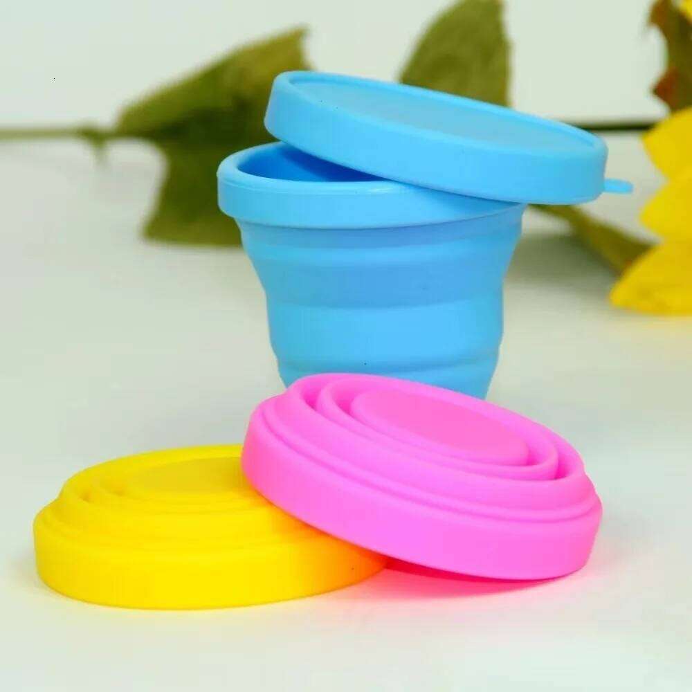 200ml Silicone Cup BPA Free with Lid Portable Outdoor Mug Reusable Travel Collapsible Water Bottle Z260313