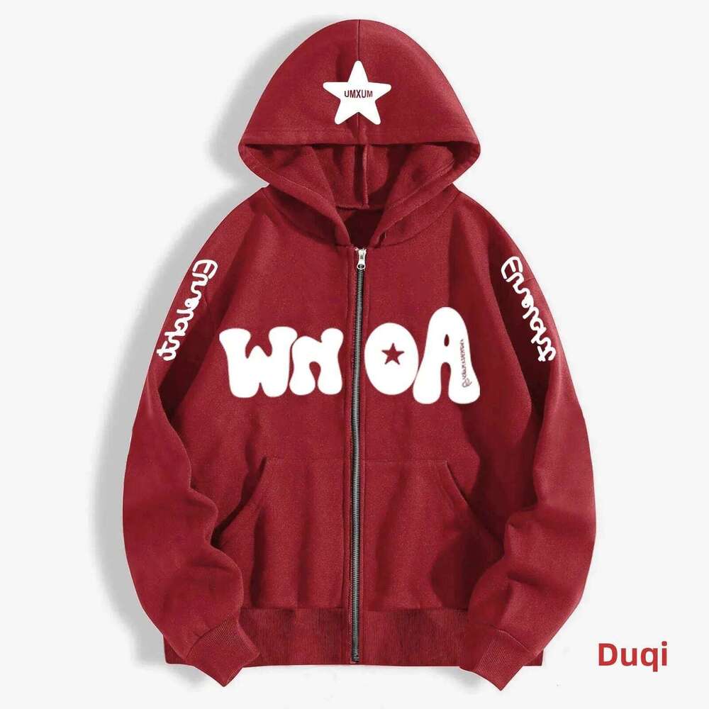 Trendy Casual Fleece Lined Zip up Hoodie Sweatshirt Loose Fit Autumn Winter Outerwear for Men Comfortable Breathable Streetwear Z260314