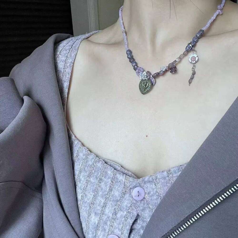 Kpop Y2K Heart Pendant Choker Colorful Necklace Clavicle Chain for Women Girl Sweet Aesthetic Jewelry Party H260312