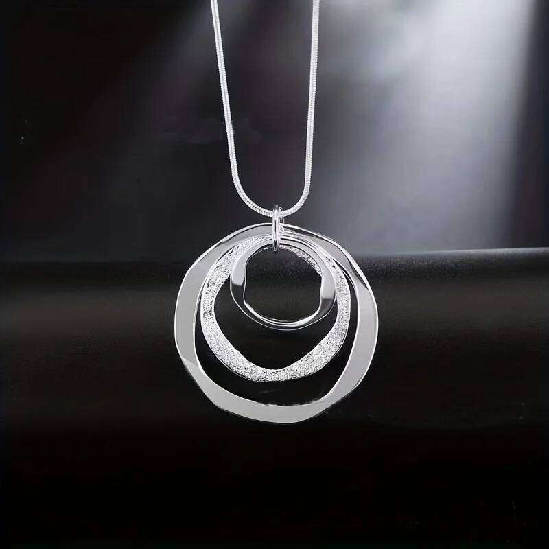 Fashion Simple Design Winding Circle Pendant Necklace Women Personalized Trend Holiday Party Jewelry Accessories H260312
