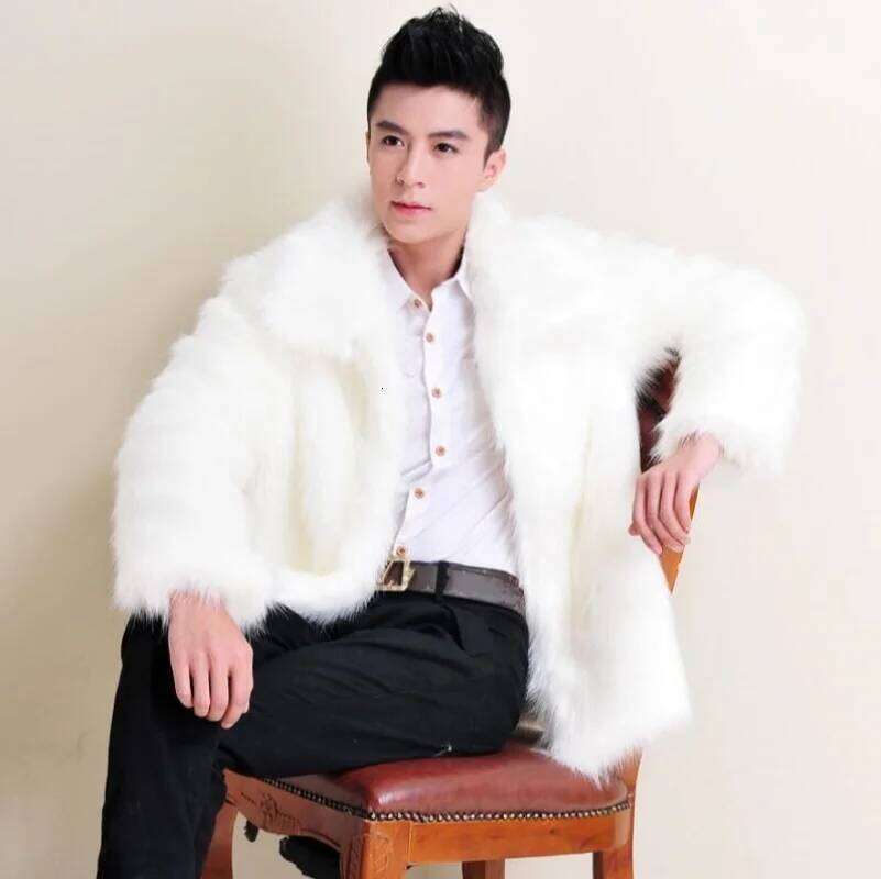 Thickened Faux Winter New Style Integrated Leather And Fur Black Fox-liked Men's Outerwear Coat Z260313