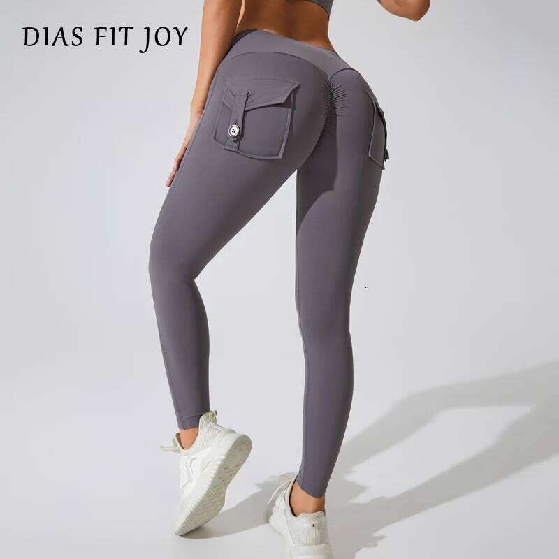 DIAS FIT JOY Nylon Yoga buttocks pocket tight women's sports fitness pants hip lifting Breathable No T Line 26Y0313