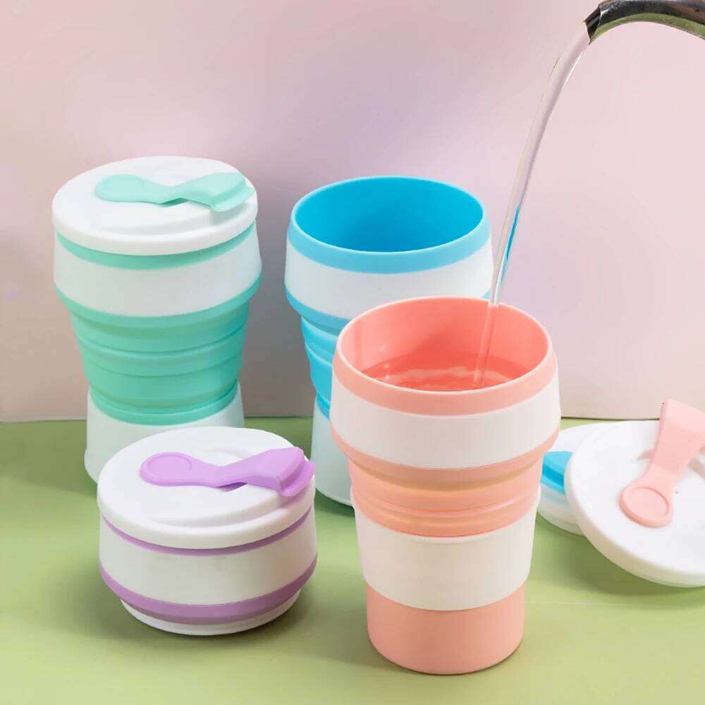 Sport Mug Folding Cup Coffee Foldable Silicon Bpa Free Best Seller Collapsible Travel Food Grade Silicone Minimalist Color Box Z260314