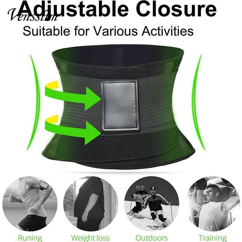 Vensslim Slimming Compression Sauna Sweat Trimmer Belt Men Waist Hot Thermo Neoprene Slim Corset Body Shaper Strap Band 26Y0313