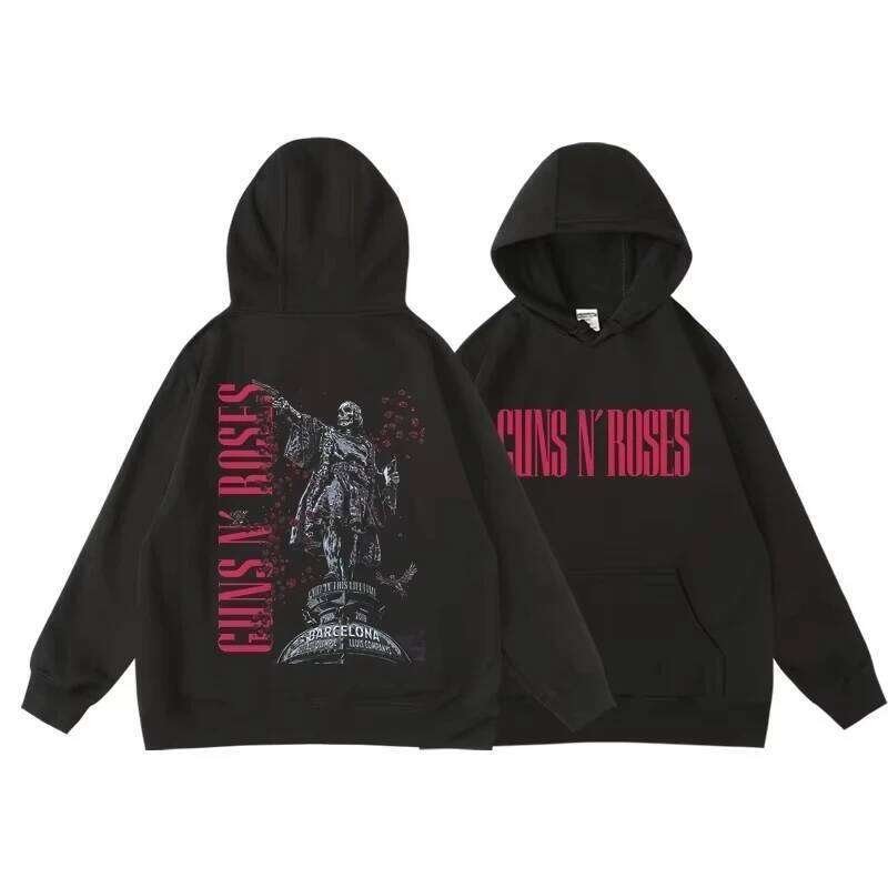 Guns N' Roses We'Re Back Retro Street Style Hoodie for Women O-Neck Pocket Fleece Breathable Pullover Woman Hoody Z260314