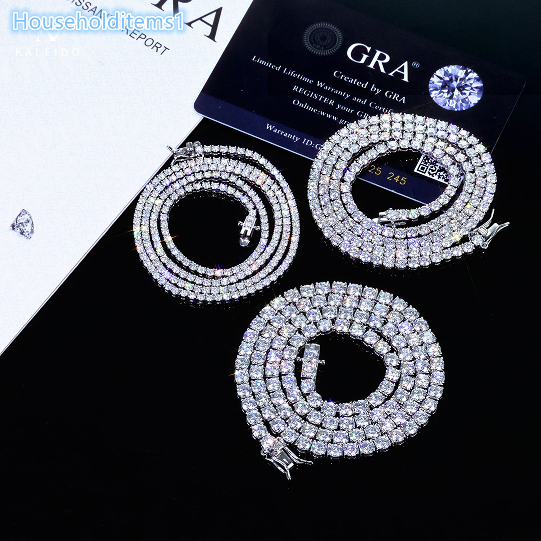 Kaleido Factory Price 925 Sterling Silver Moissanite VVS D Color Tennis Chain 3mm Moissanite Diamond Tennis Necklace Bracelet