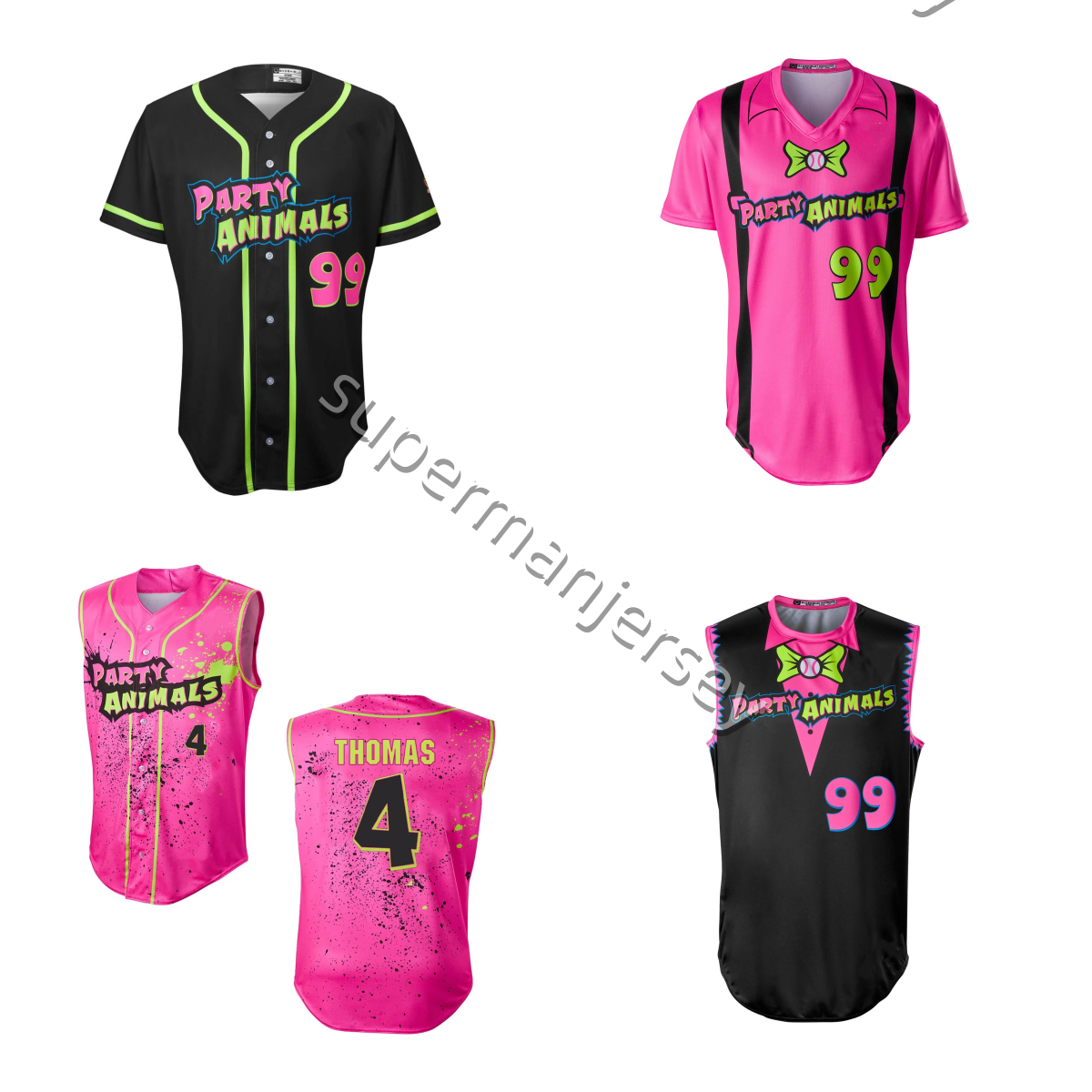 party animals baseball jersey 2026 Tanner Thomas Noah Fisher Dalton Ponce Dylan Porter Bryson Bloomer Bronson Balholm Dustin Baber