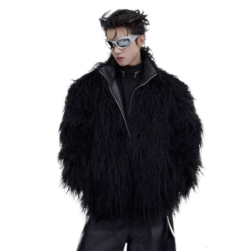 Men's Winter Warm Faux Jacket Fashion Lexury Fur Overcoat For Male Elegant Thick Thermal Outerwear Z260313