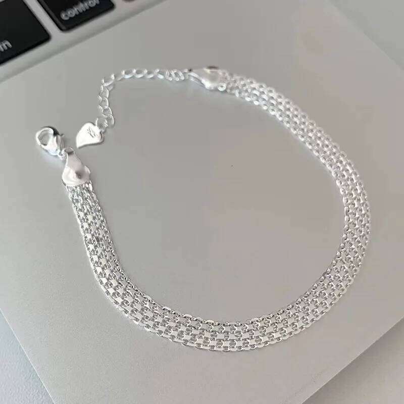 925 sterling Silver Bracelets Mesh chain for Women men Wedding Lady Noble Pretty Jewelry Fashion Nice Chain 20cm 8inch Z260313