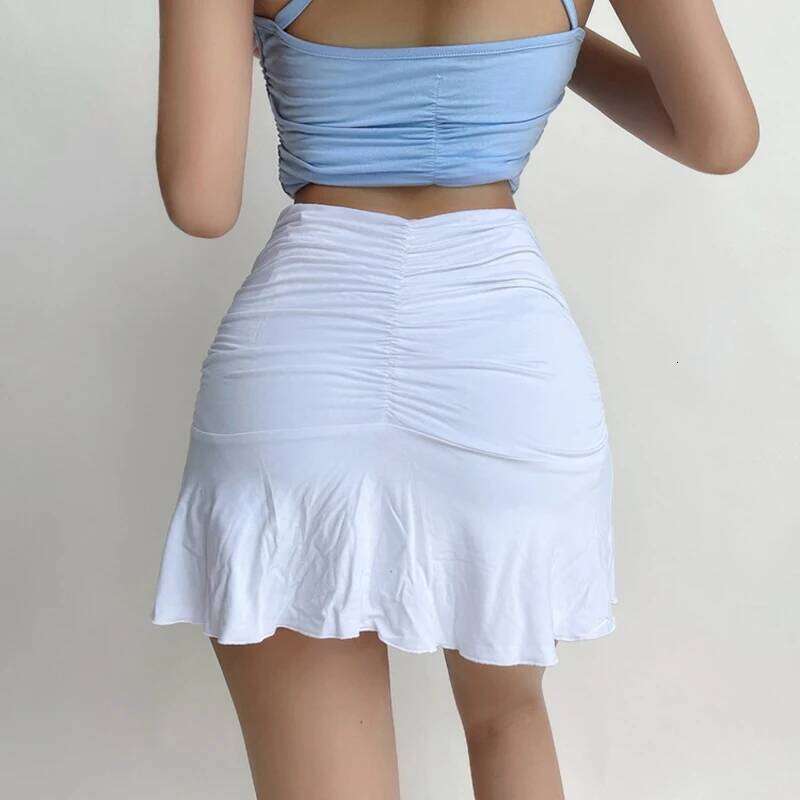 2023 Women Pleated Harajuku Summer High Waist Preppy Girls Dance Mini Sexy Beachwear White A Line Skirt Y2K Clothing Z260314