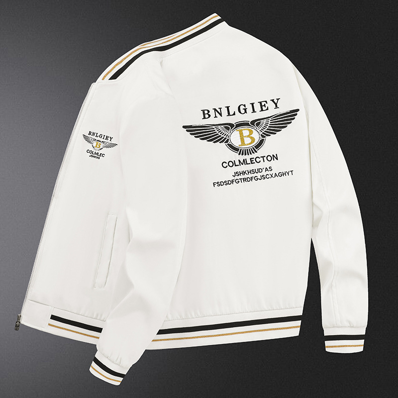 Luxury Brand Designer Clothes European-Style Men's Jacket, New Model With B Letter Bentley Heavy Embroidery, Slim-Fit Coat, Men's Cool And S