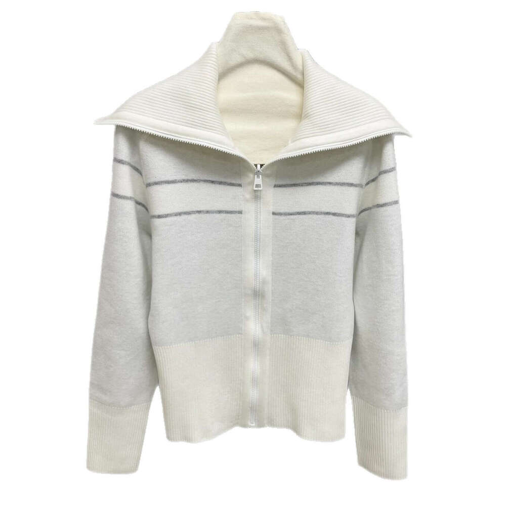 2026 Spring/Autumn/Winter Haute Couture New Coat A12 French Fashion Big Collar Double sided Zipper Jacquard Knitted Cardigan