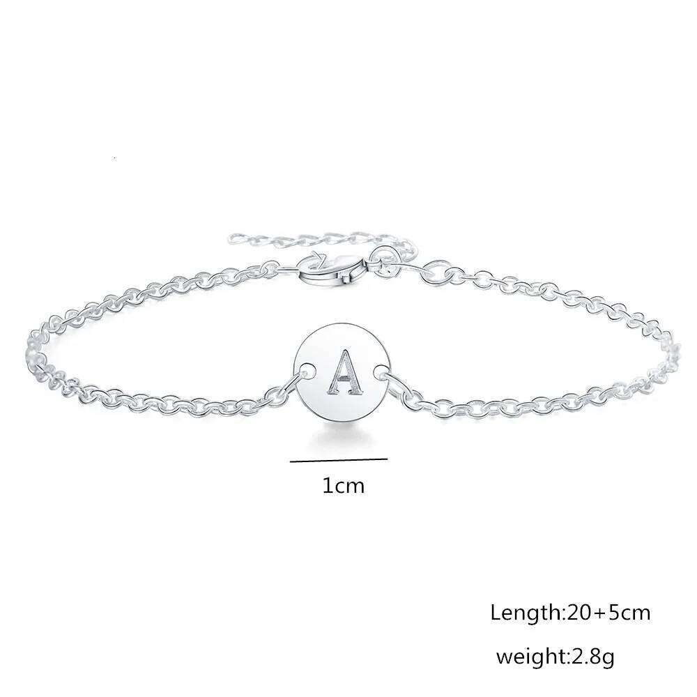 DOTEFFIL 925 Sterling Silver English Alphabet Tag Chain Bracelet For Women Wedding Engagement Party Fashion Jewelry Z260313