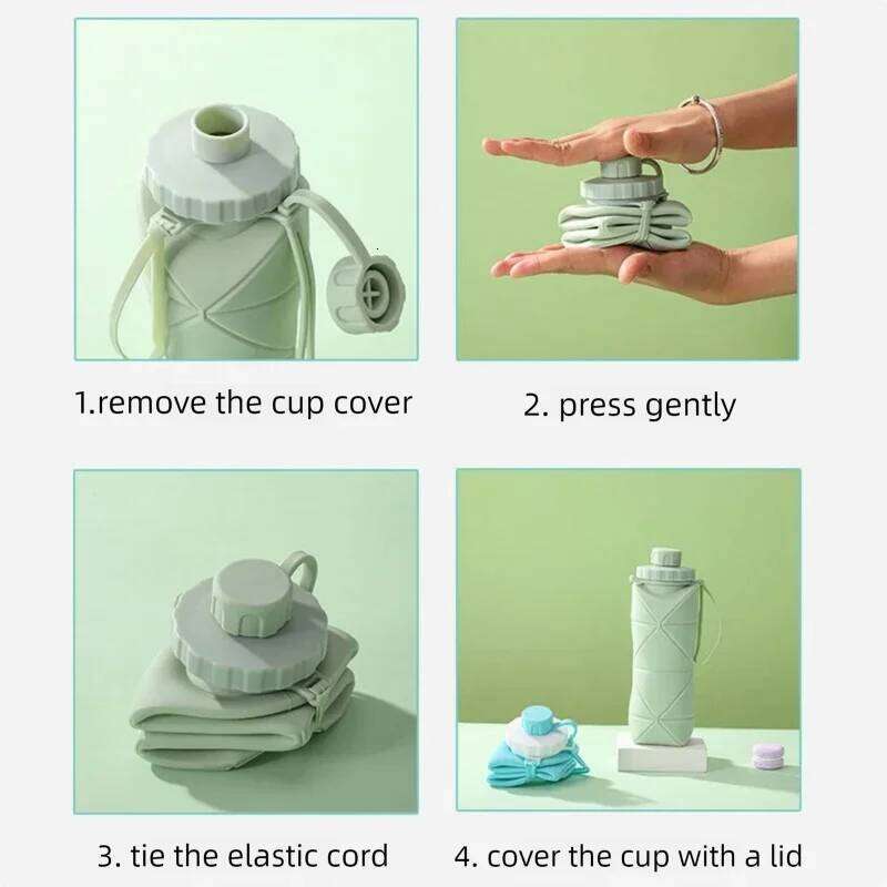 600ml Silicone Folding Water Portable Reusable Cups Outdoor Travel Gym Sports Food-grade Drinking Bottle Camping Trekking Z260313