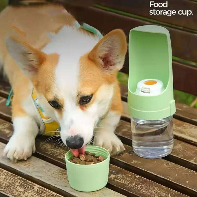 New Portable Two-In-One Foldable Water Bottle with Food Container Pet Travel Bowl Puppy Cat Dog Outdoor Drinking and Feeding Device 26W0313