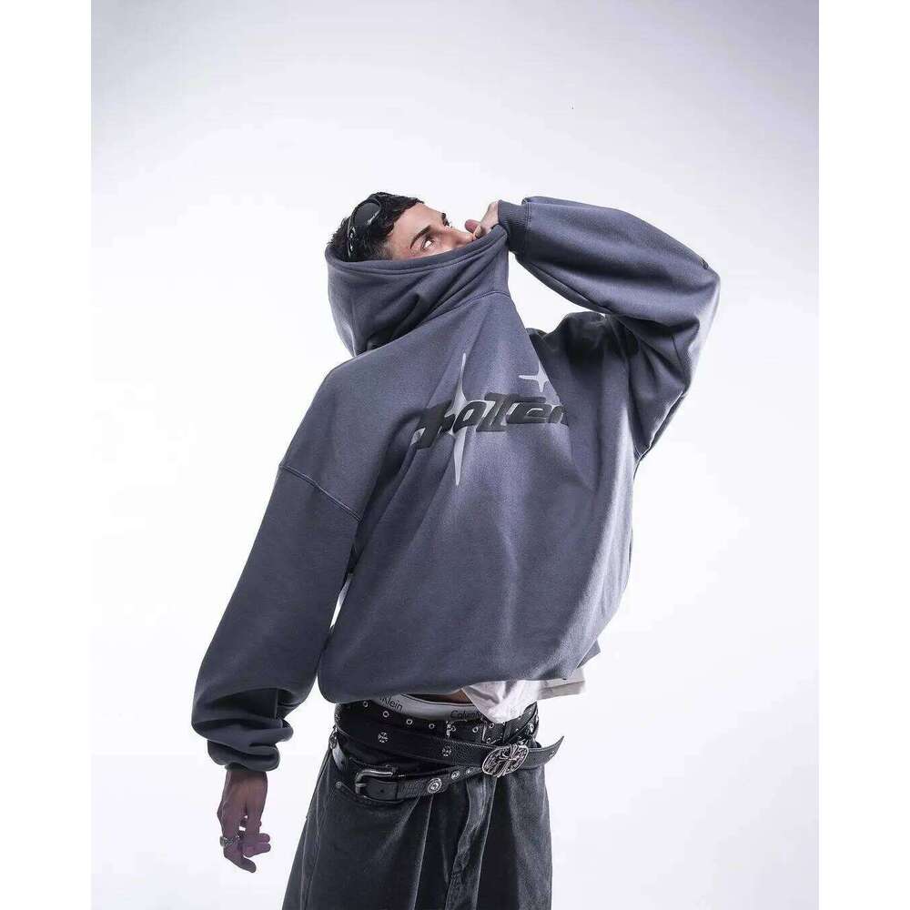 Retro Gothic Hoodie New American High Street TrendY2k Harajuku Men Loose and Casual Sweatshirt 26Y0313