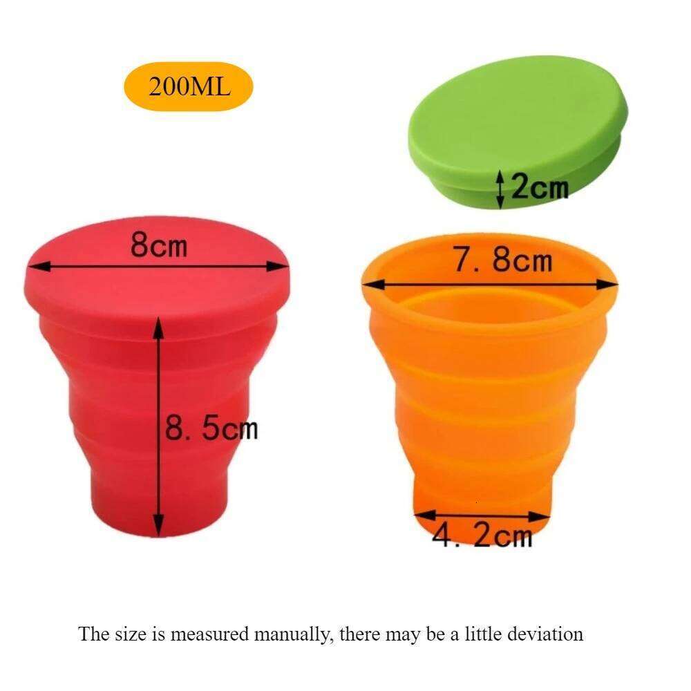 200ML Silicone Drinking Foldable Camping Cup Portable Cover Suitable for Outdoor Travel Z260313