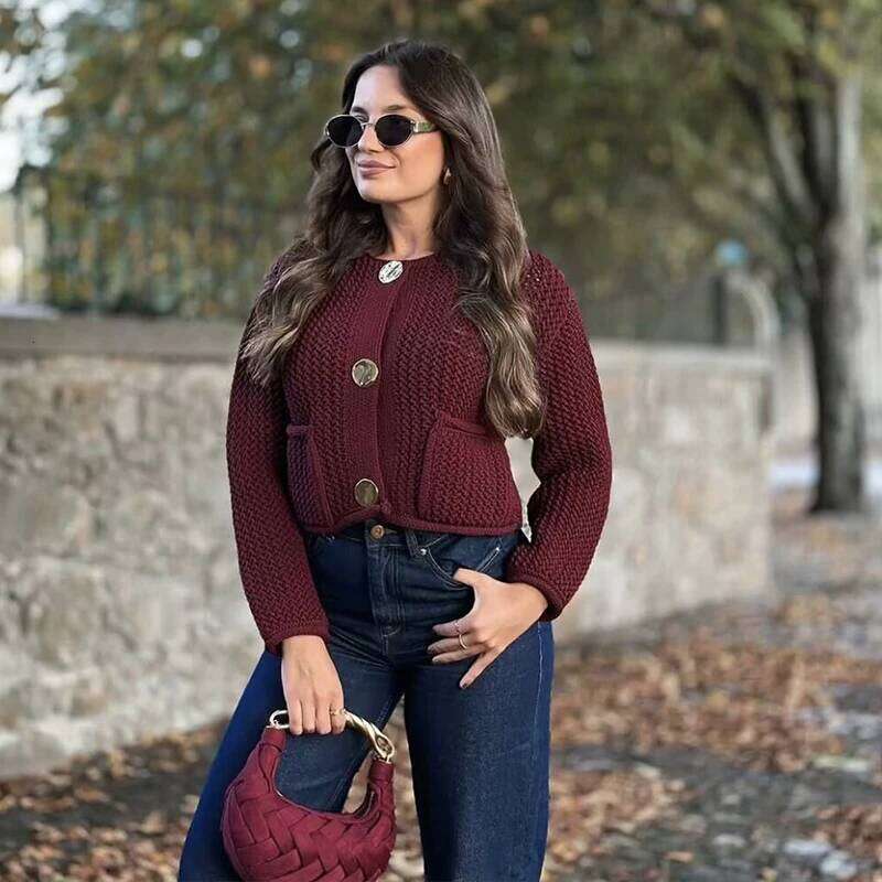2025 Autumn Winter Knitted For Women Casual Button Long Sleeve Female Sweater 2024 Fashion Loose Lady Cardigans Coat Z260314