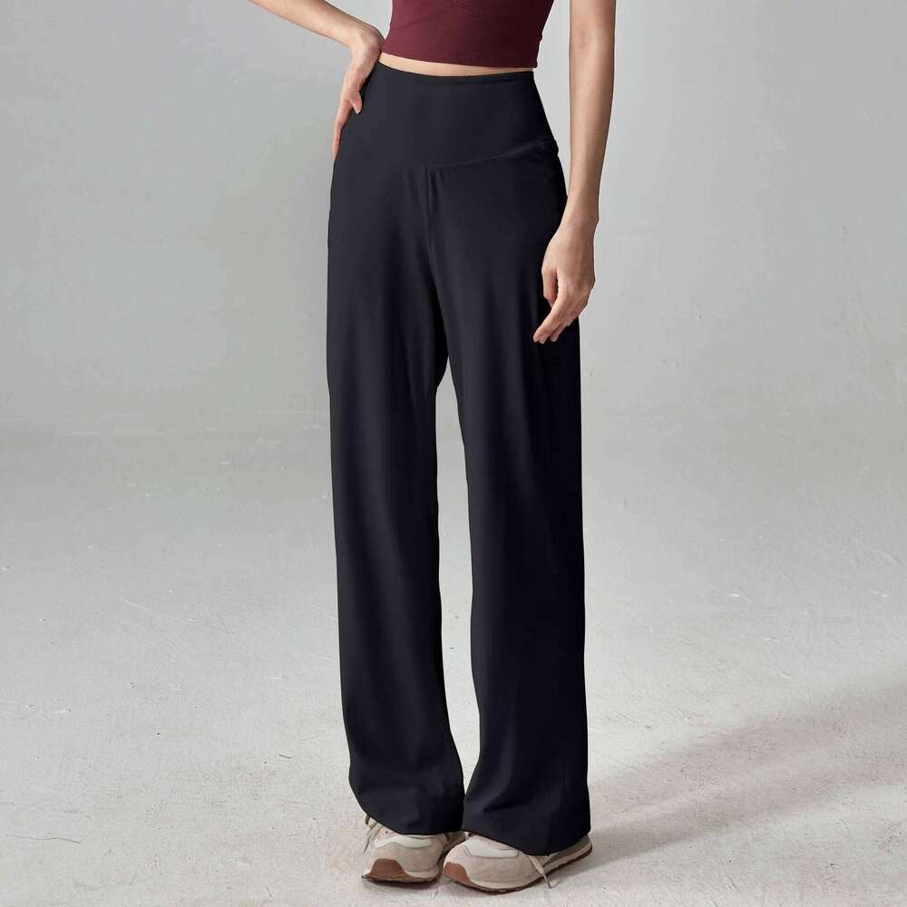 Women's Quality With Pockets High Waist Stretch Loose Sweatpants Nake-Feeling Sports Leisure Yoga Workout Pants 26Y0313