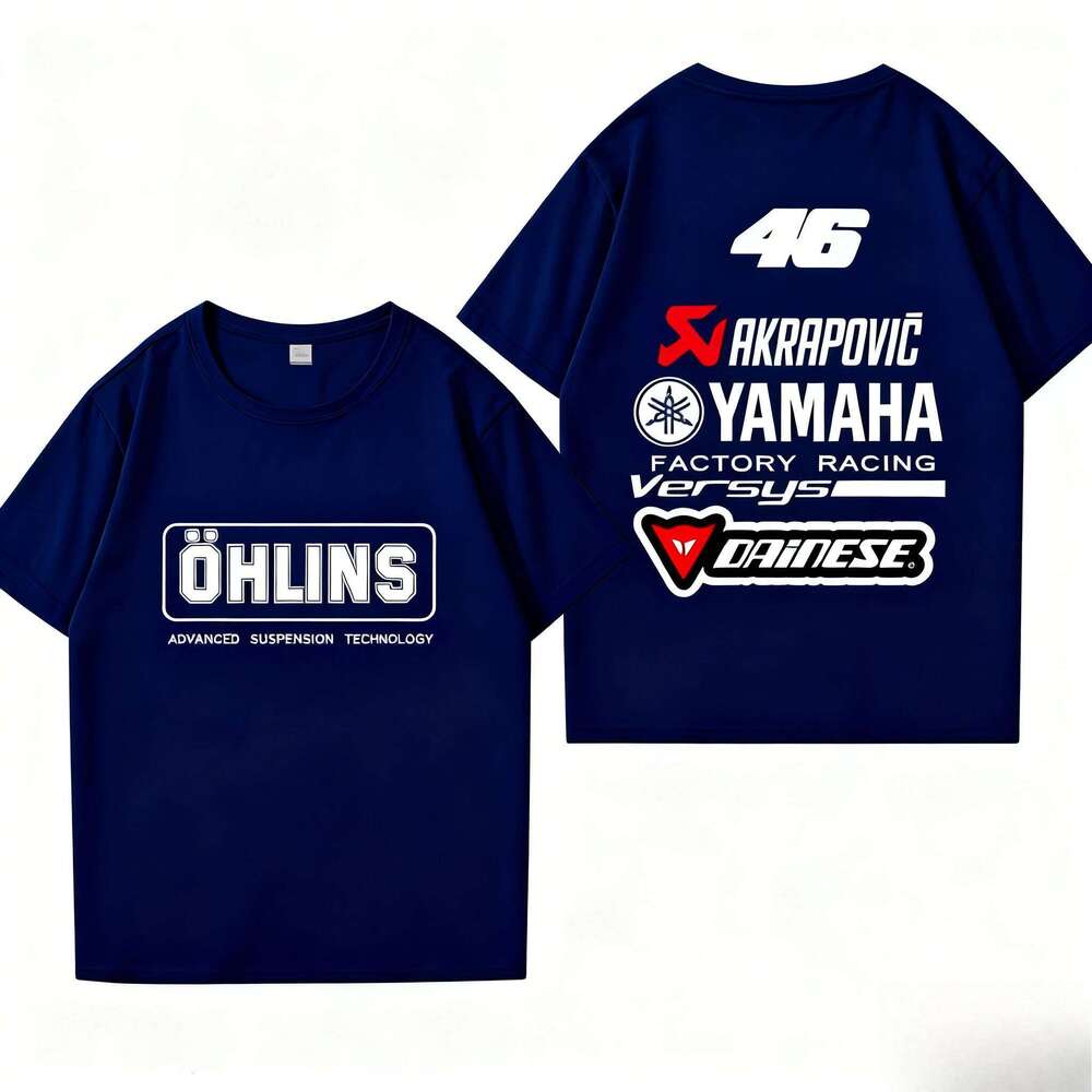 Summer Yamaha Trendy Leisure Motorcycle Short-sleeved Men's and Women's Crewneck T-shirt Bottom Shirt Bicycle Sports Q260312