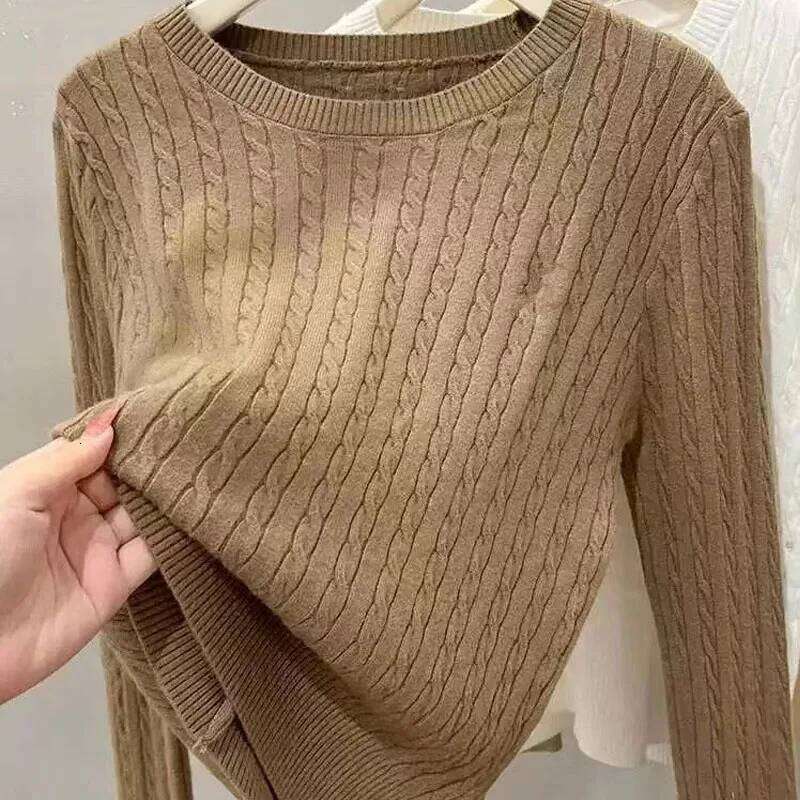 Sweaters Black Long Sleeve Knitted Pullovers Fashion O-Neck Knit Sweater Pullover Tops Women Clothing Q1076 Z260313