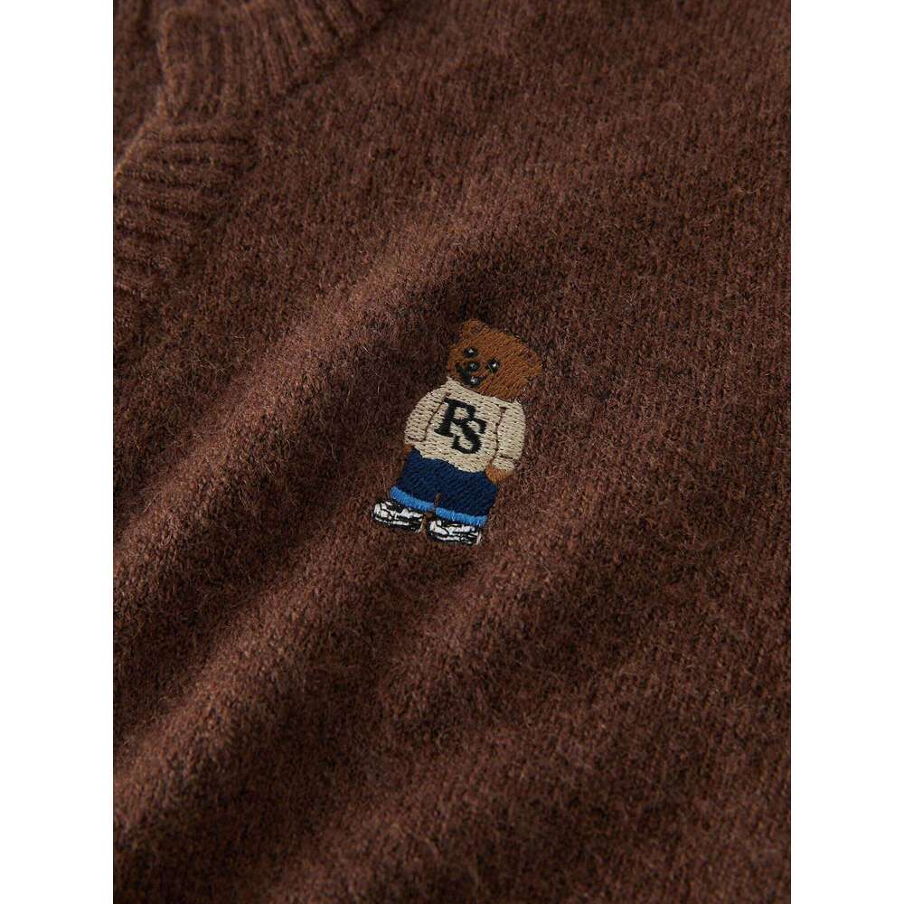 FSLE 18.9% Sheep Wool Fake Two Pieces College Style Women Knit Pullover 2024 Autumn Winter New Design Sweater 24FS14021 Z260313