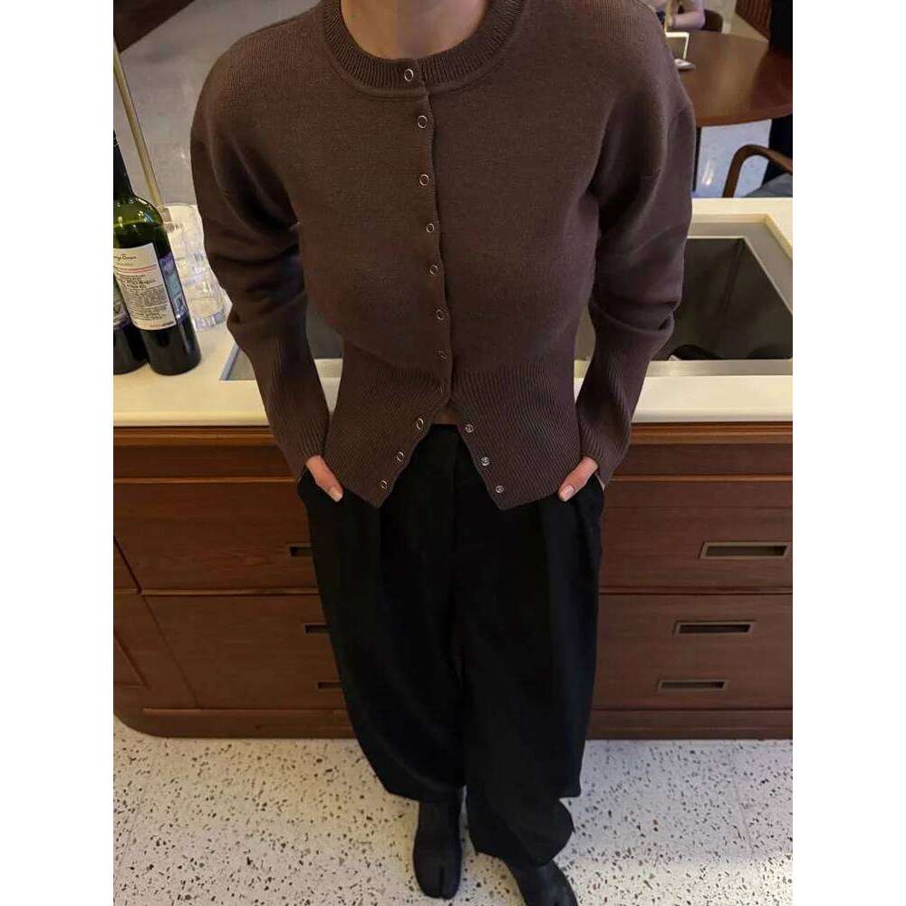 Tossy Autumn Fashion Knitwear Ribbed Patchwork Slim Casual Cropped Inner Top Women's Knit Cardigan Outwear Z260314