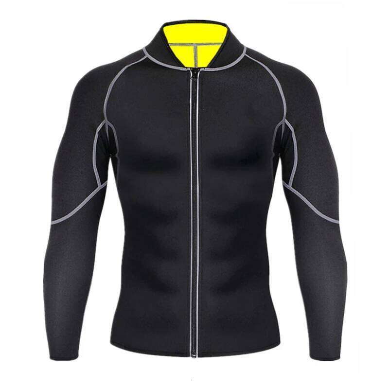 New Men Shapers Sauna Suit Neoprene Sweat Jacket Workout WeightLoss Long Sleeve Waist Body Shaper with Zipper Undershirt 26Y0313