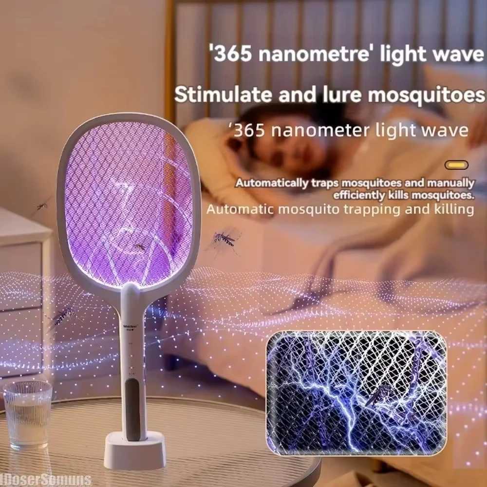 XIAOTREE 4000V Rechargeable Electric Mosquito Racket Detachable Handheld Auto Swat Mode Type-C Rechargeable Electric Fly Swatter H260313