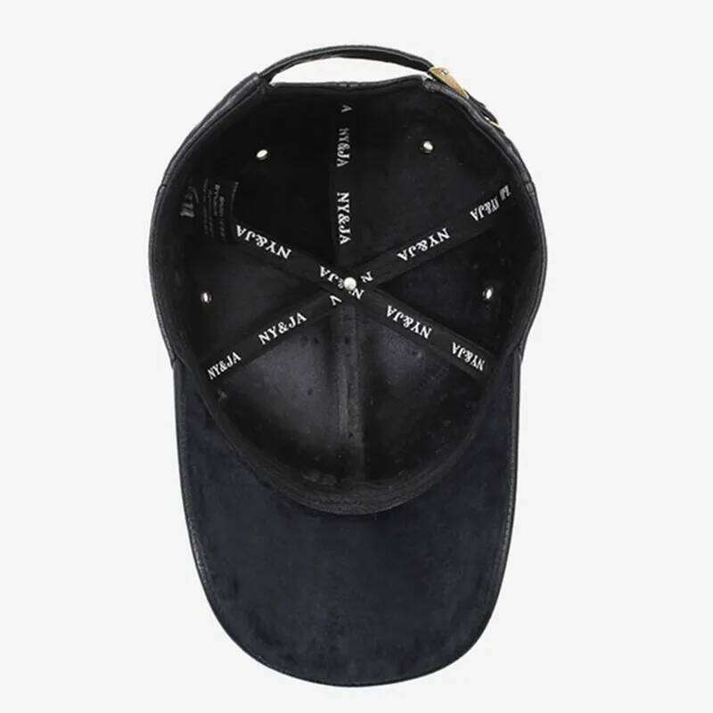 New Winter Plush Thickened Warm Baseball Caps For Men Faux Velvet Coldproof PU Leather Adjustable Size Snapback Cap Z260313