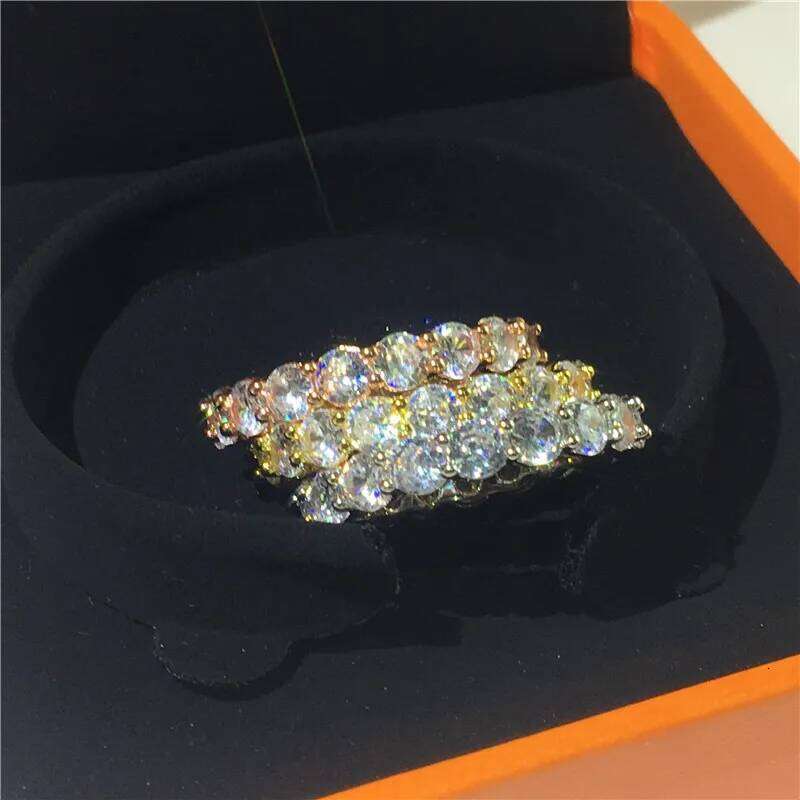 2020 Eternity 925 Sterling silver Ring 4mm Lab Diamond cz Engagement Wedding Rings for women men Wholesale Party Jewelry Gift H260312