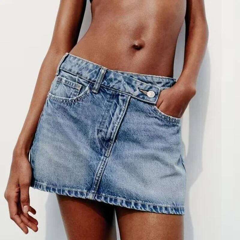2025 New Spring and Summer Women's Mini Fashion Women Denim Skirts Casual Chic High Street Ladies Skirt Z260314